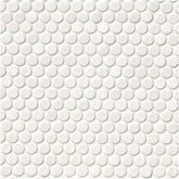 White Glossy Penny Round Porcelain Mosaic Tile - 1 Sheet, Ideal for Backsplash, Shower Walls, Bathroom & Kitchen Decor